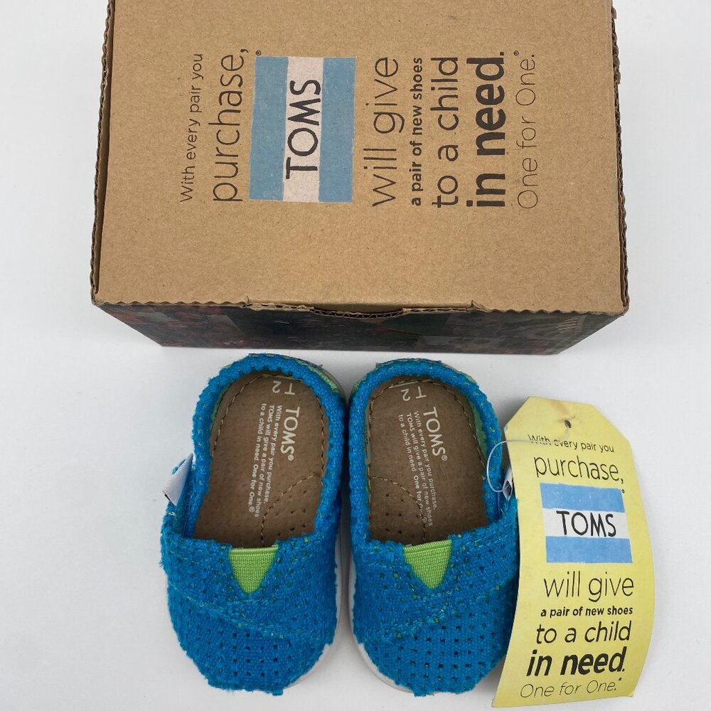 ☆SPECIAL PRICE☆TOMS TINY CLASSICS BLUE TWO-TONE FREETWN US KIDS SIZE 2 & 5